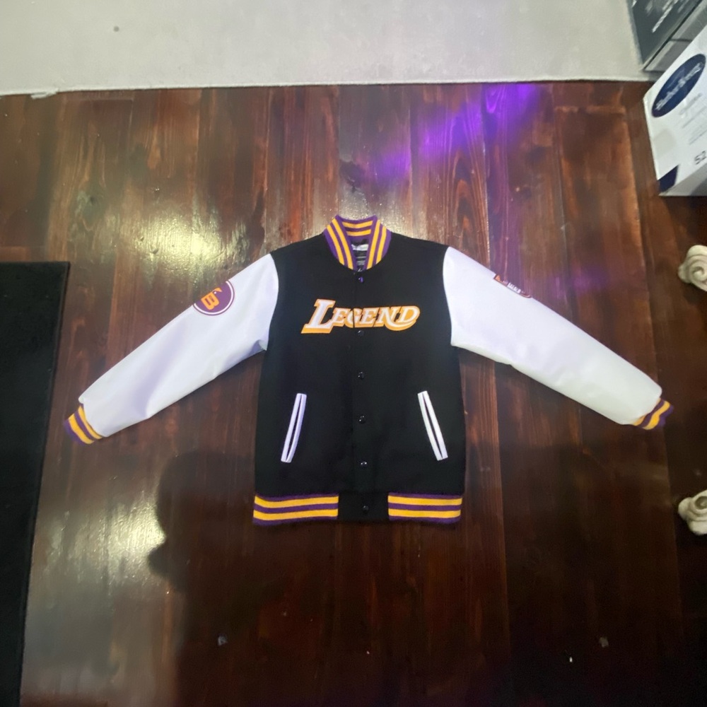 Kids Varsity Jacket - Black and White